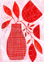 Red Floral Vase