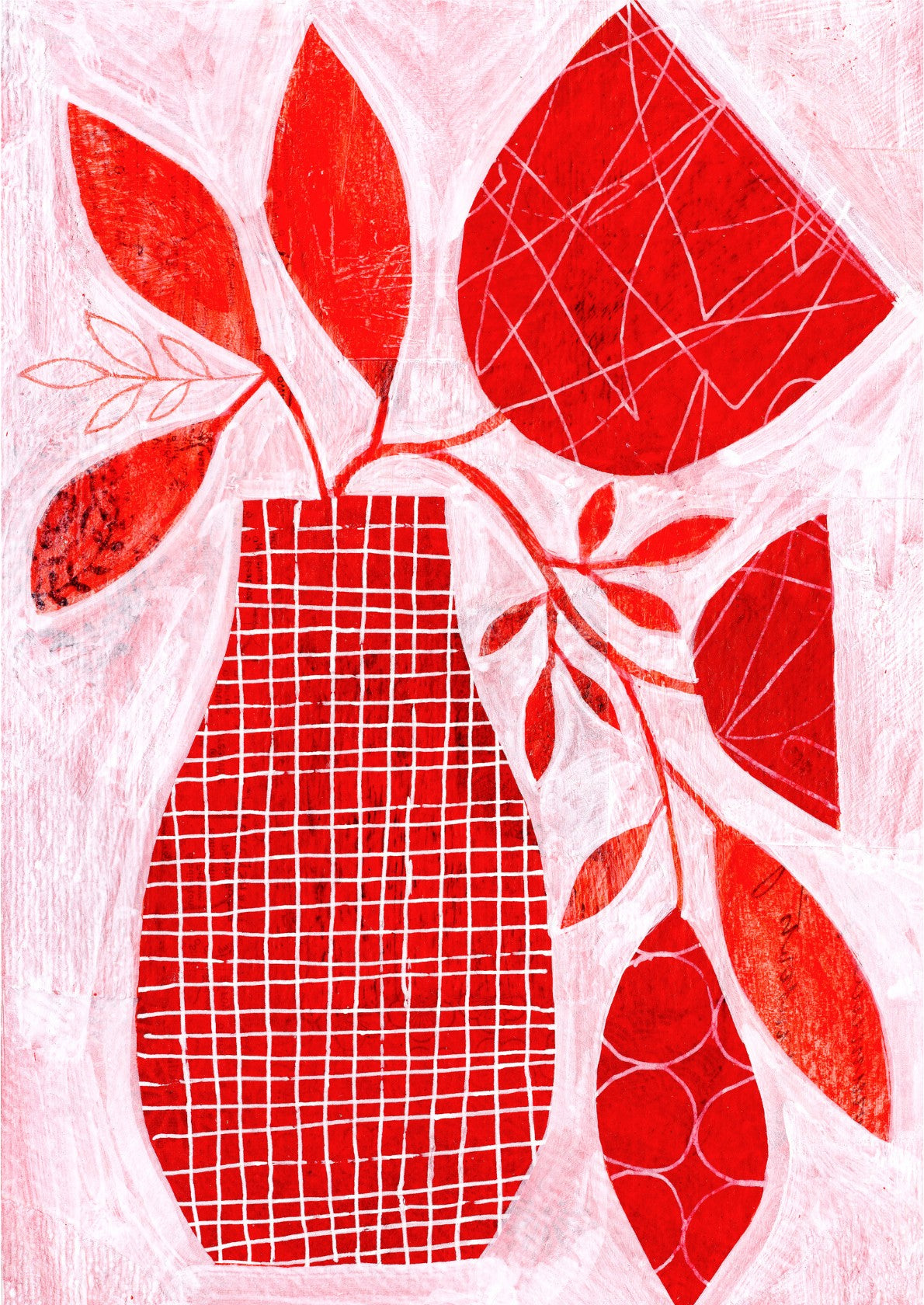 Red Floral Vase