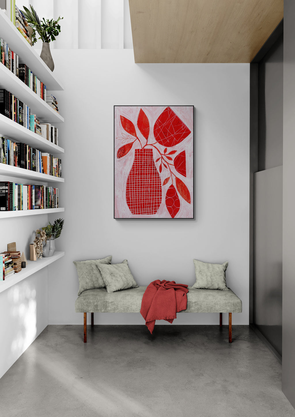 Red Floral Vase