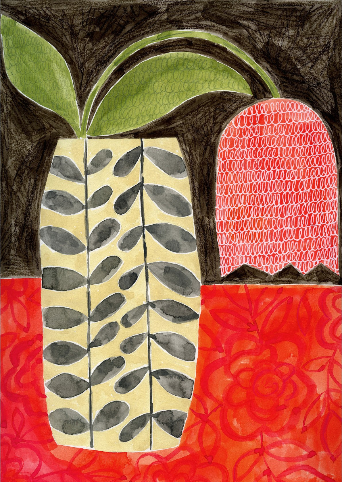 Red Tulip In A Modern Vase