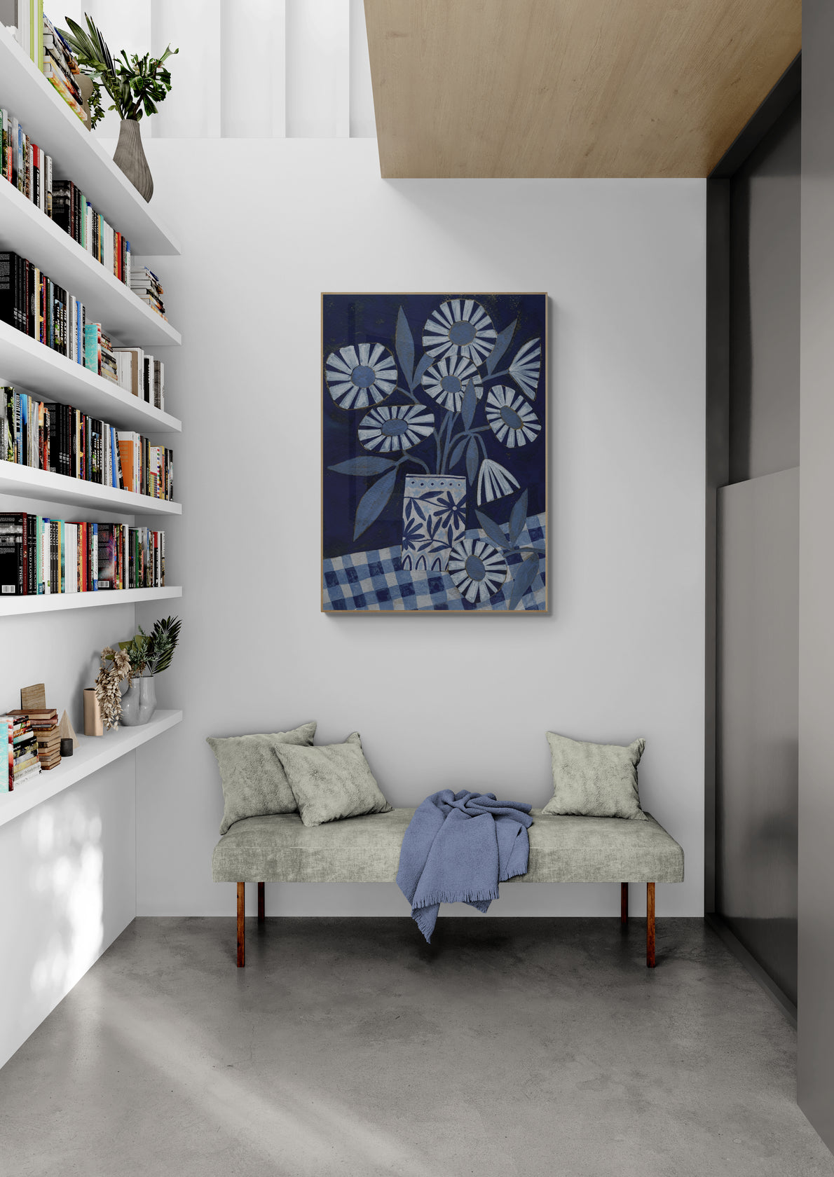 Stylized Flowers In A Decorative Vase