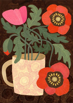 Red Poppies In A Mug