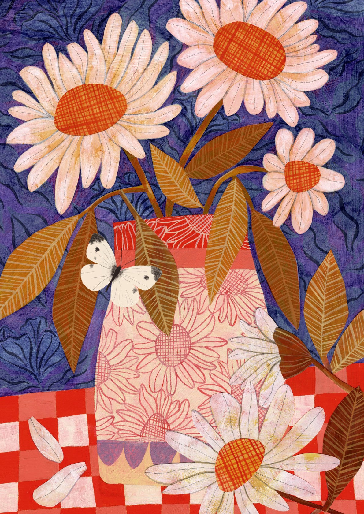 Daisies In A Patterned Vase