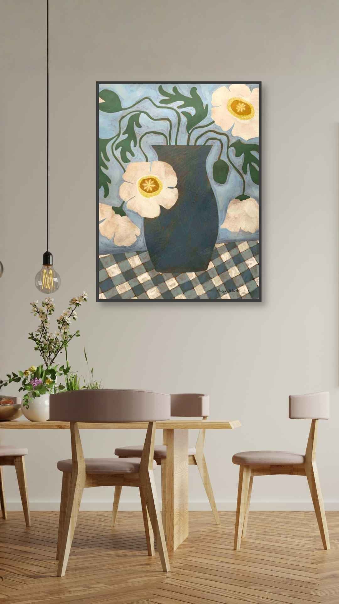 Valmuer og gingham