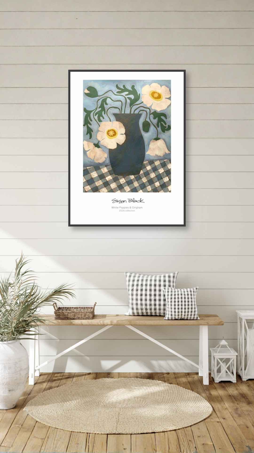 Valmuer og gingham