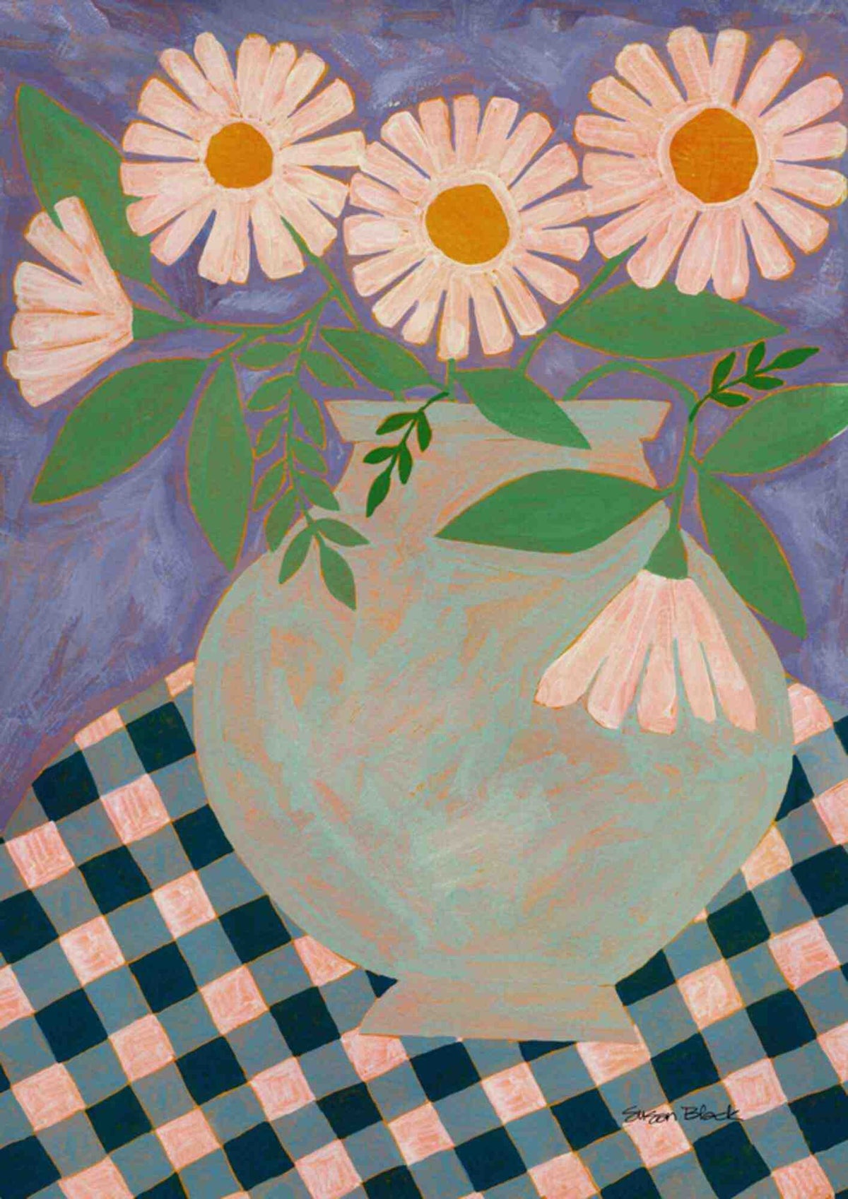 Margueritter på ternet dug