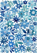 Mønster af blå blomster