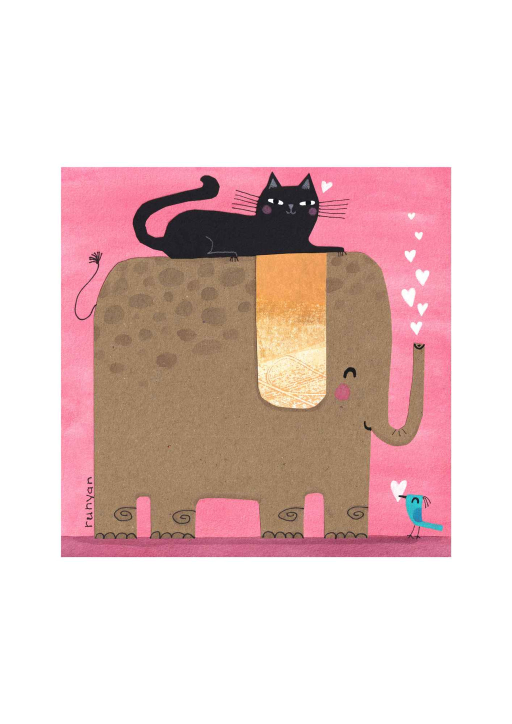 Elefant med kat