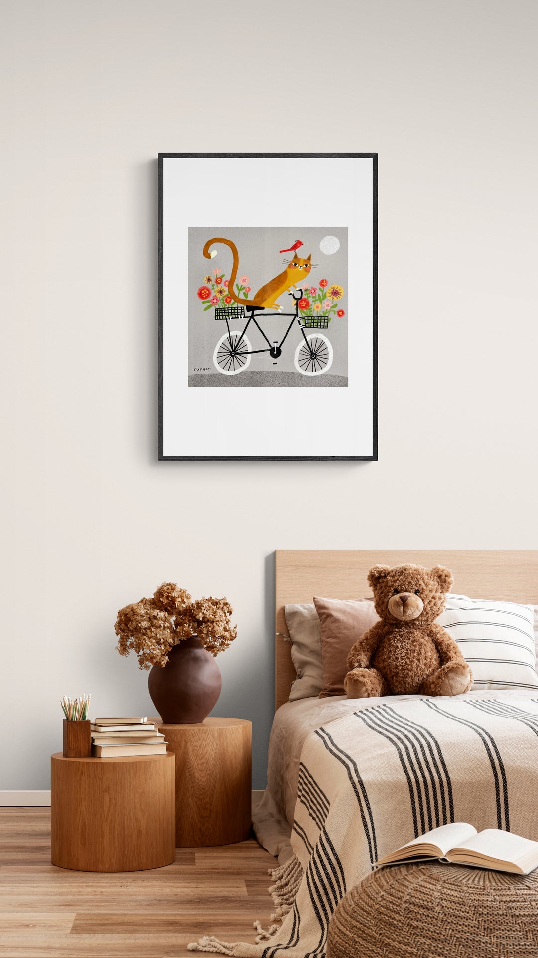 Kat på cykel