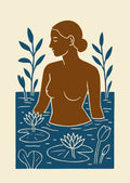 Kvindelig figur i vand