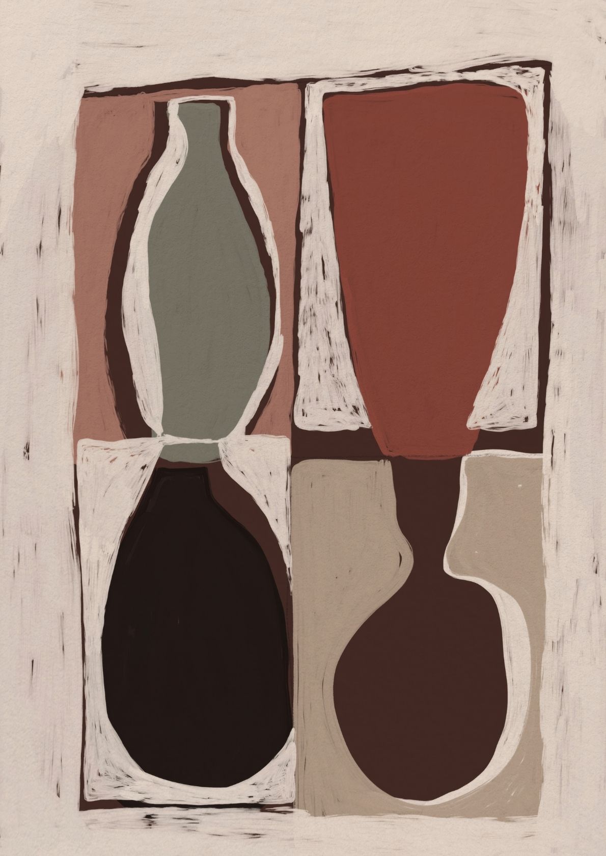 Abstrakte farvede vaser