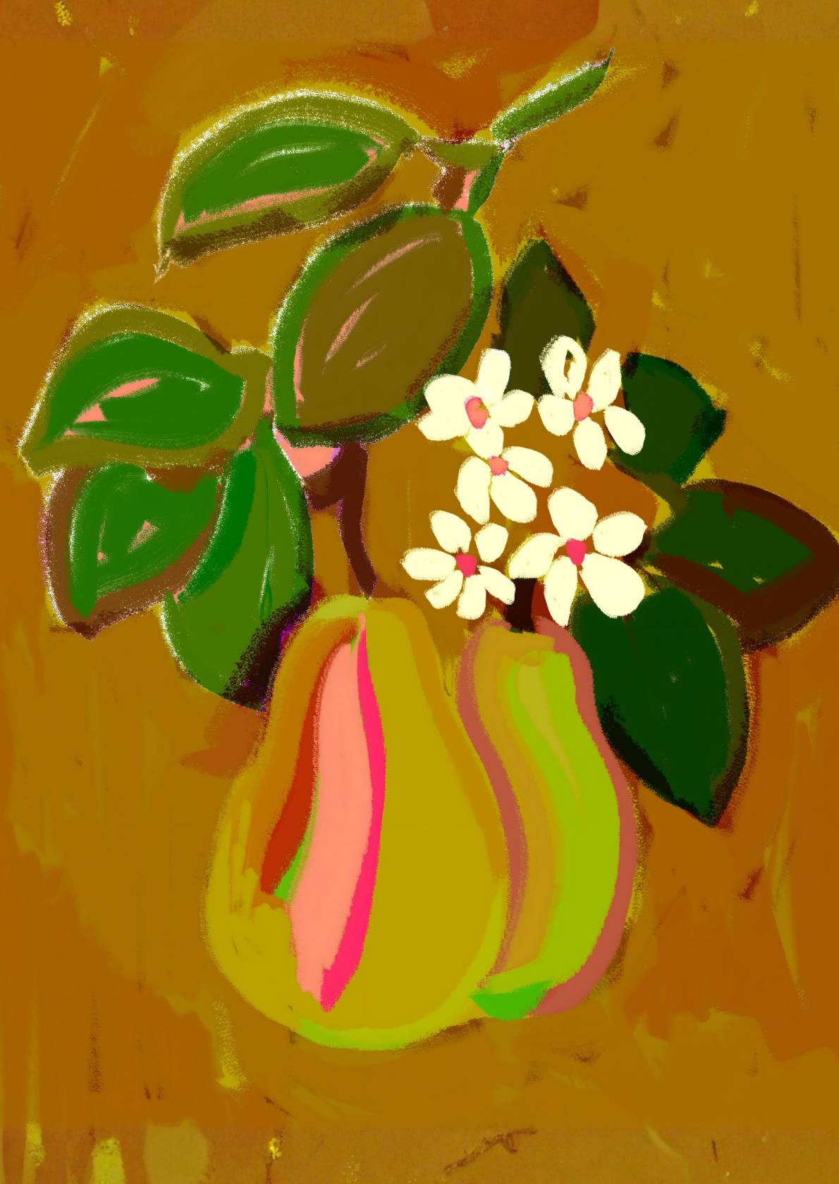 Pærer med Blomster