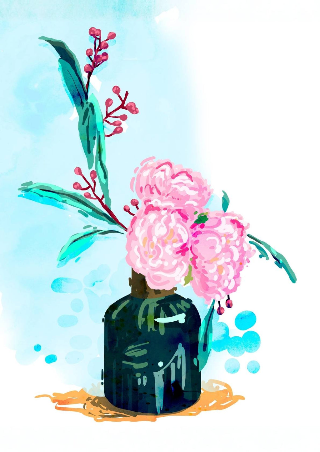 Akvarel blomster