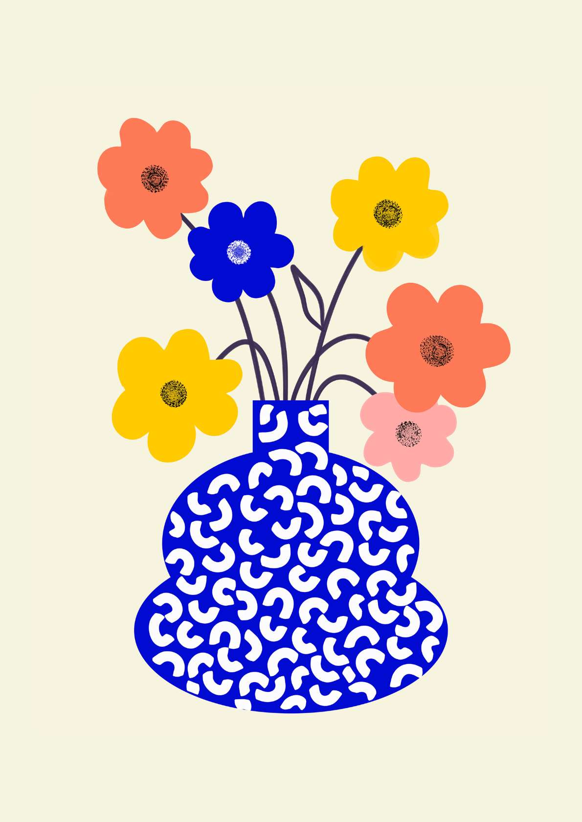 Farverige blomster