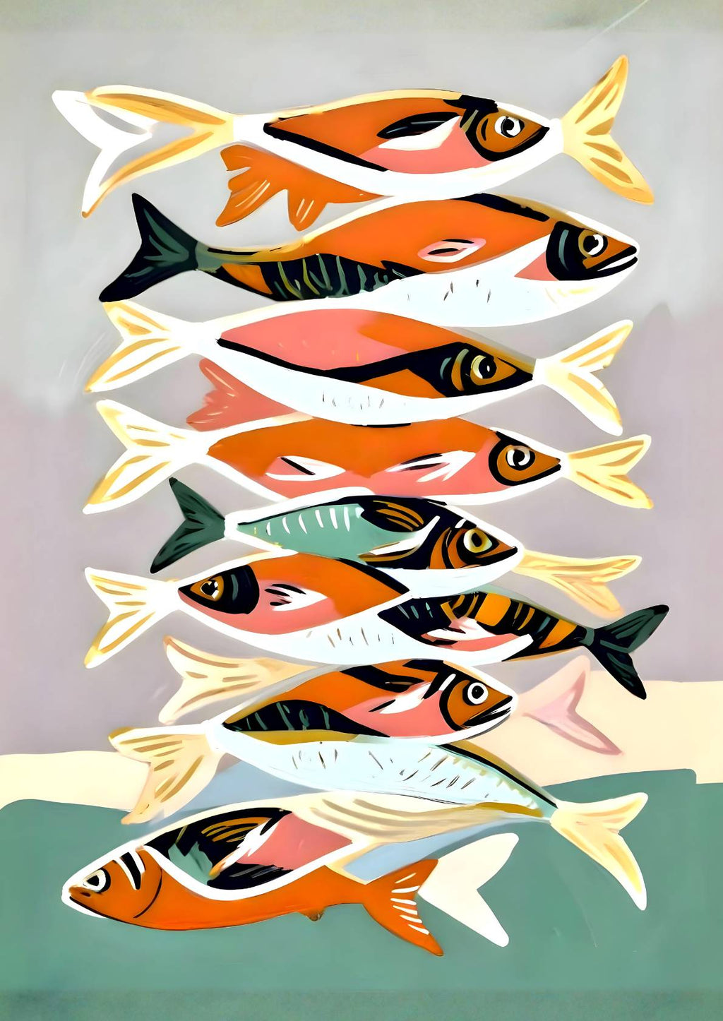 Farverige Fiskestime
