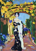 Elegante kvinde i blomster