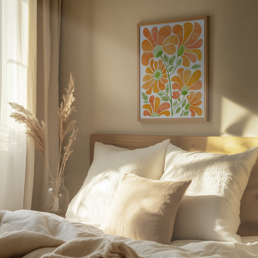 Orange blomster