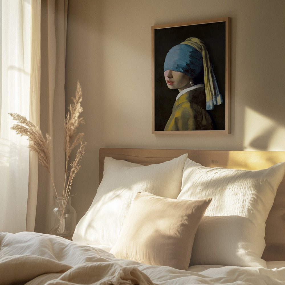 Kvinde med blåt tørklæde