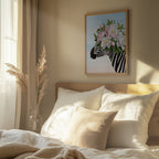 Zebra med blomsterkrans