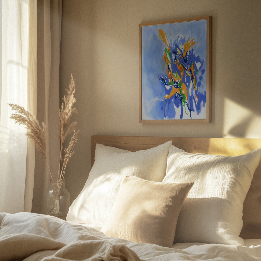Farverig blomsterplakat