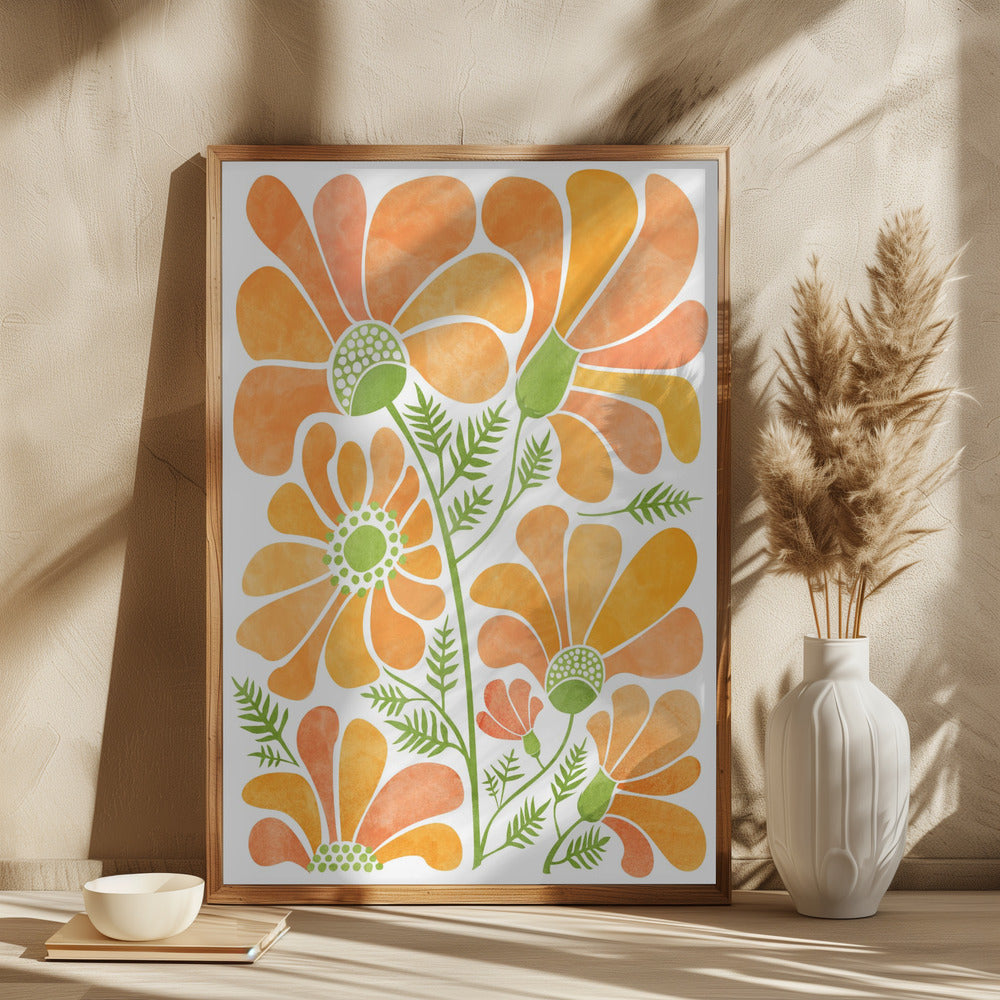 Orange blomster