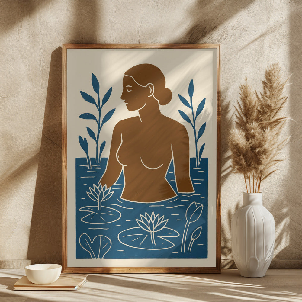 Kvindelig figur i vand