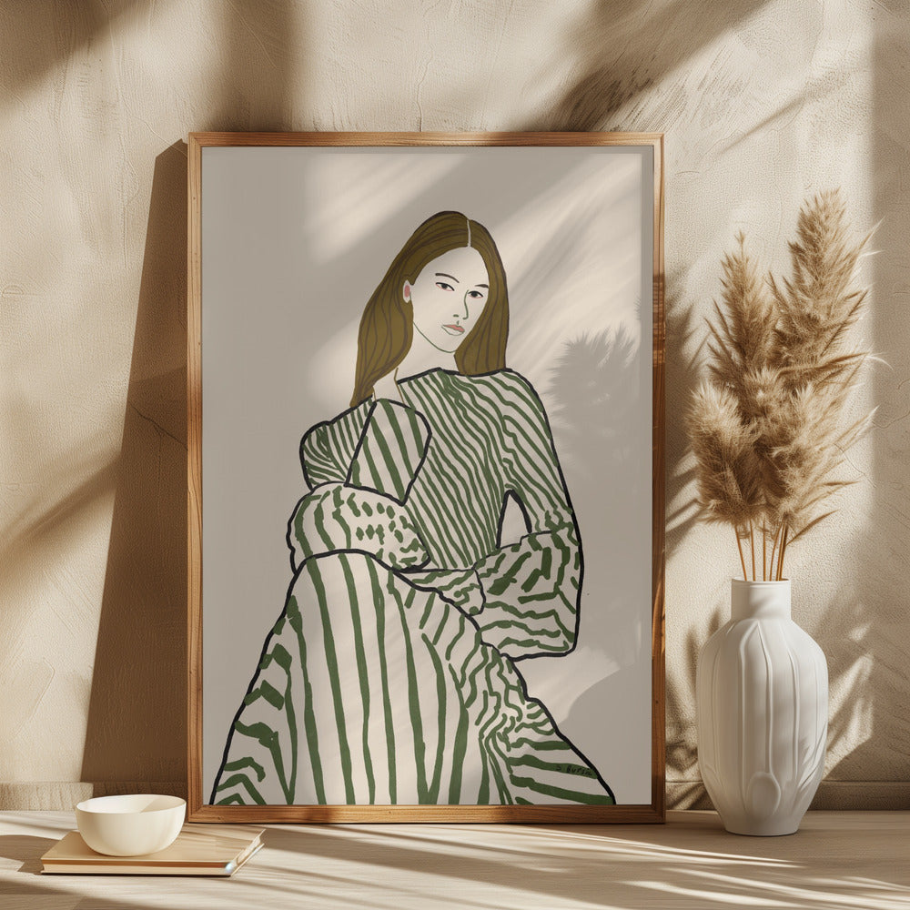 Elegante grønne striber