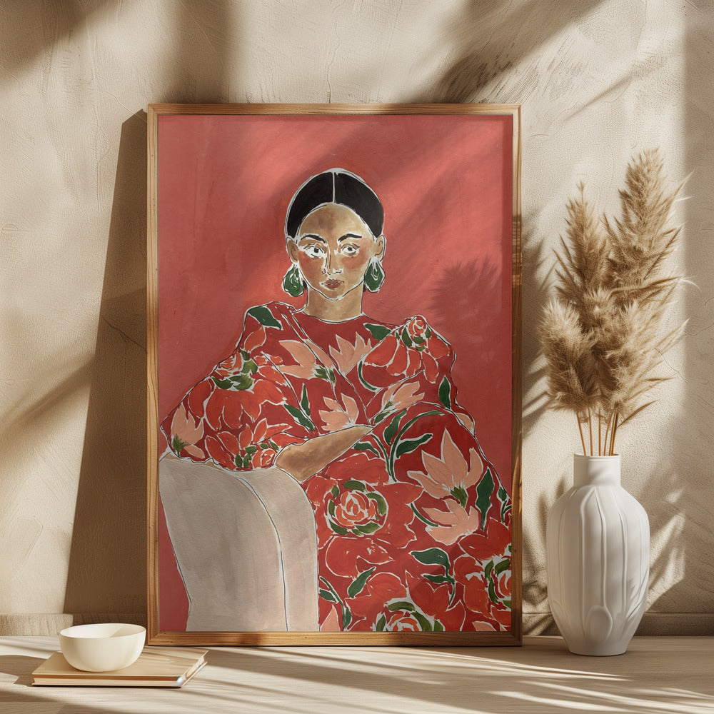 Kvinde med blomsterkjole