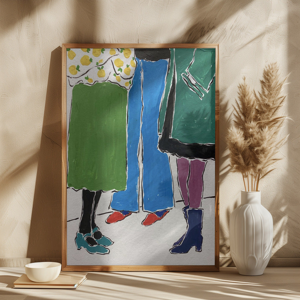 Farverige sko i fokus