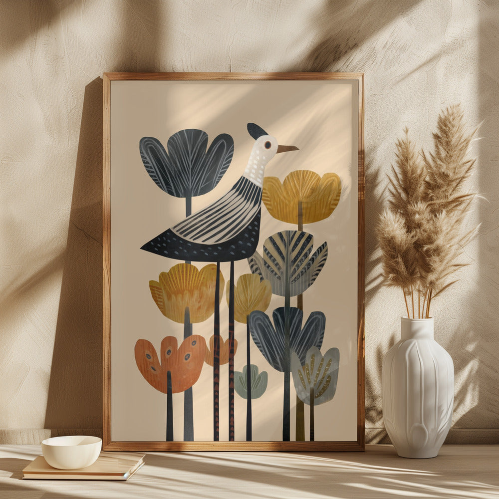 Fuglen blandt blomster