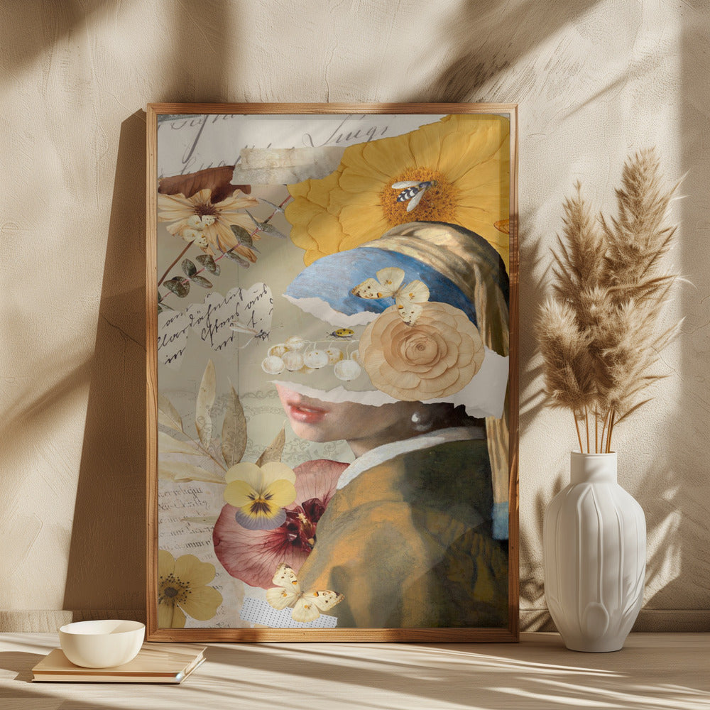 Kvindefigur med blomster