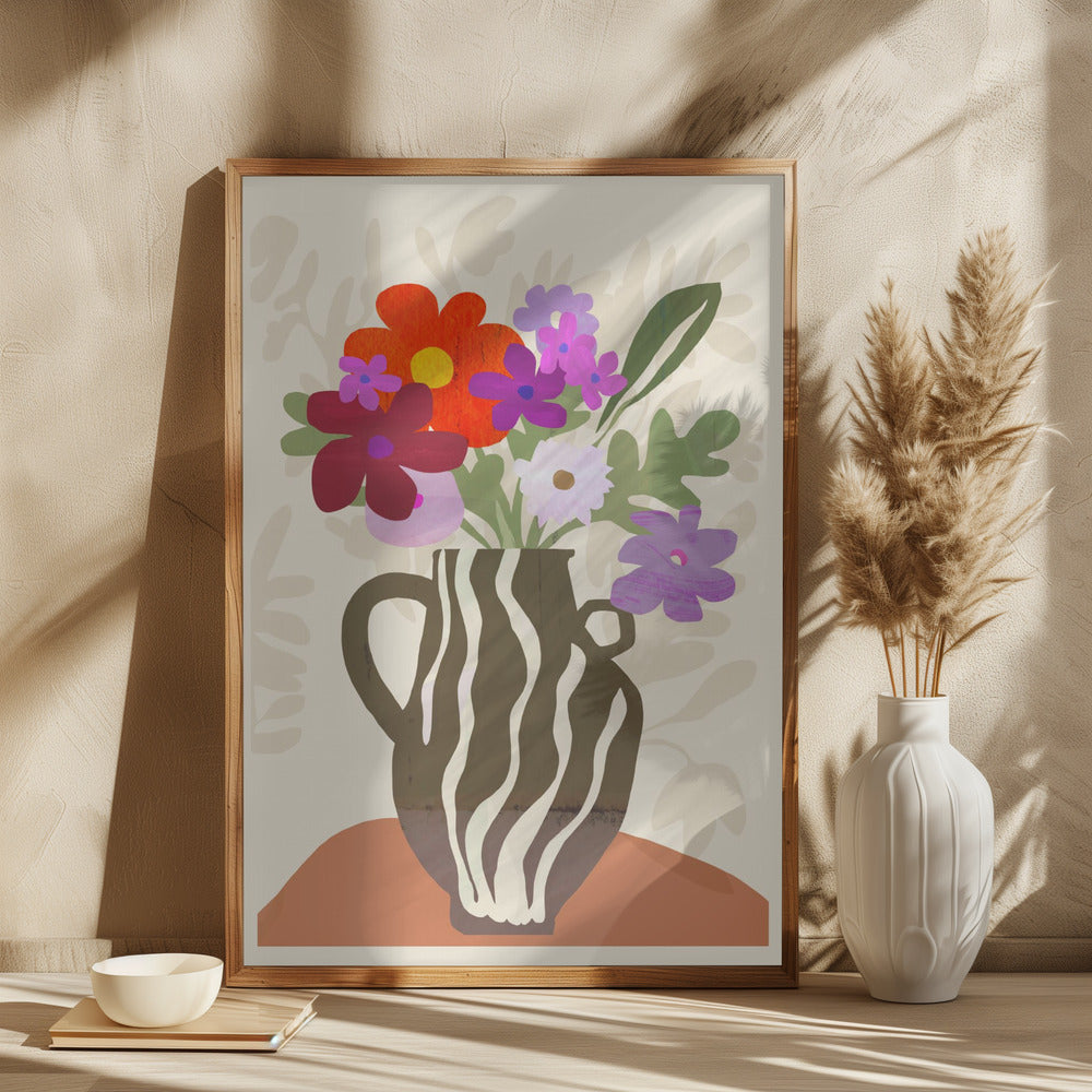 Vase med smukke blomster