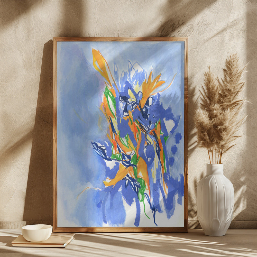 Farverig blomsterplakat