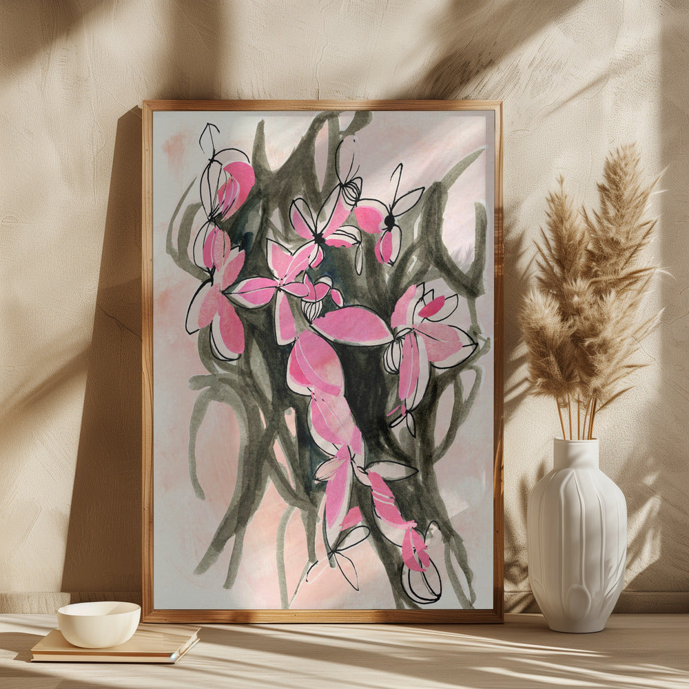 Pink blomsterdesign