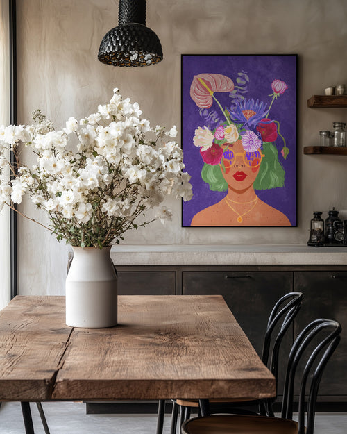 Besat af blomster