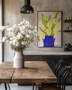 Gule tulipaner i vase