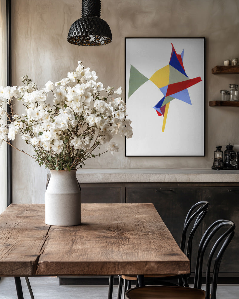 Farverige geometriske former