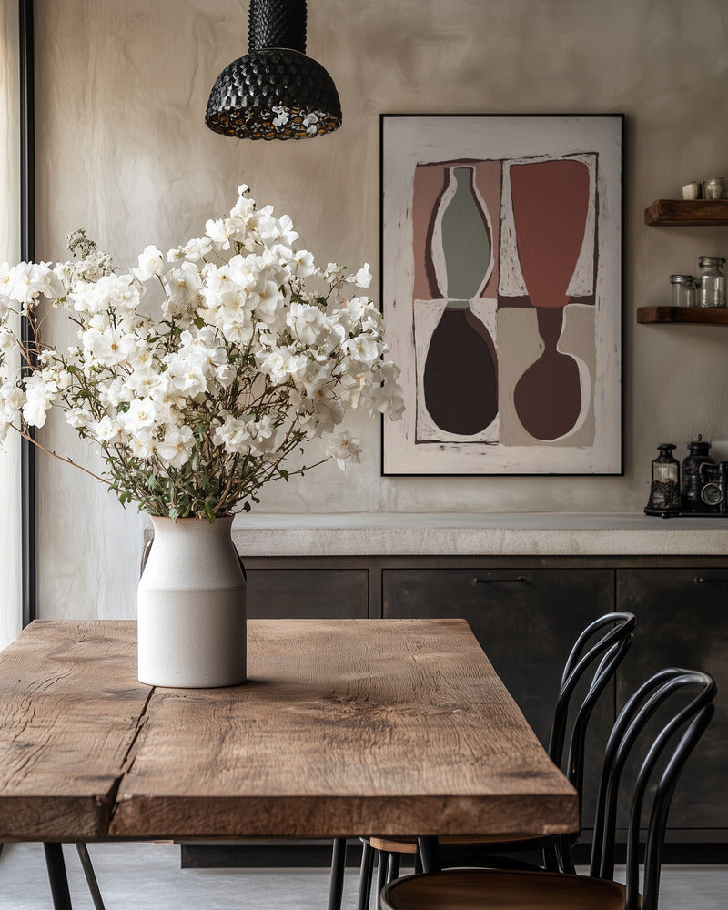 Abstrakte farvede vaser