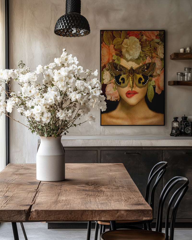 Akvarel med sommerfugl