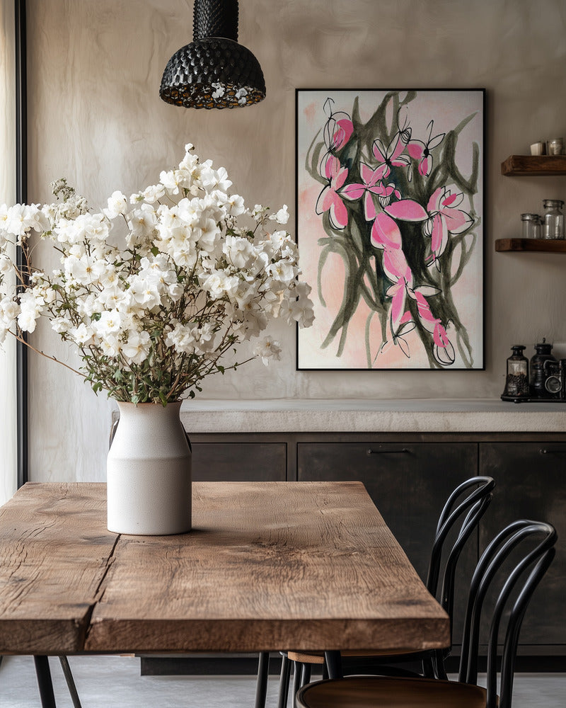Pink blomsterdesign