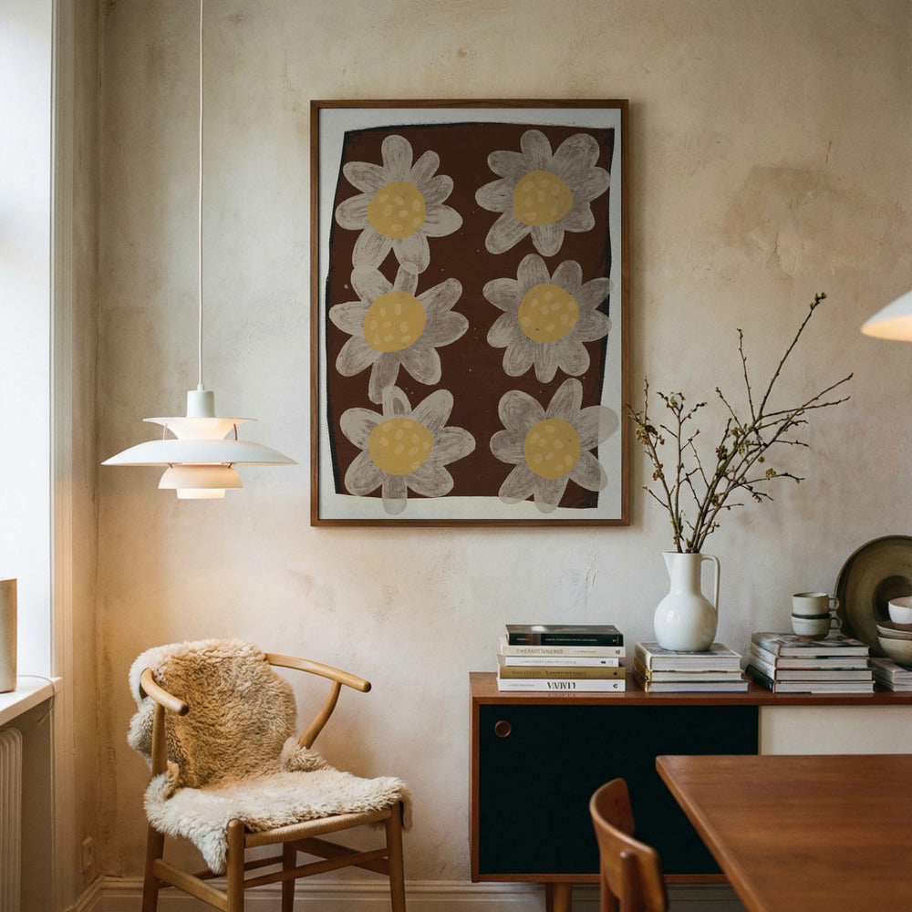 Blomsterplakat med margueritter