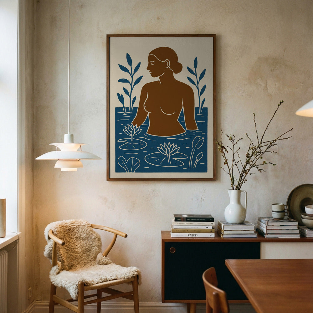 Kvindelig figur i vand