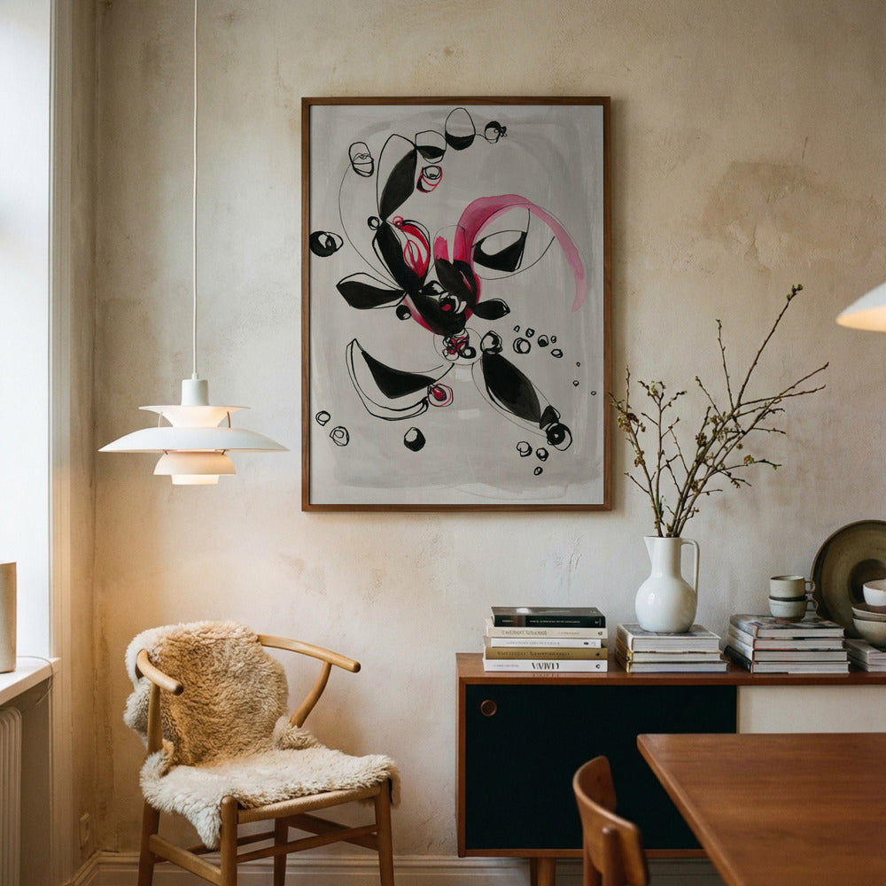 Sort og pink former