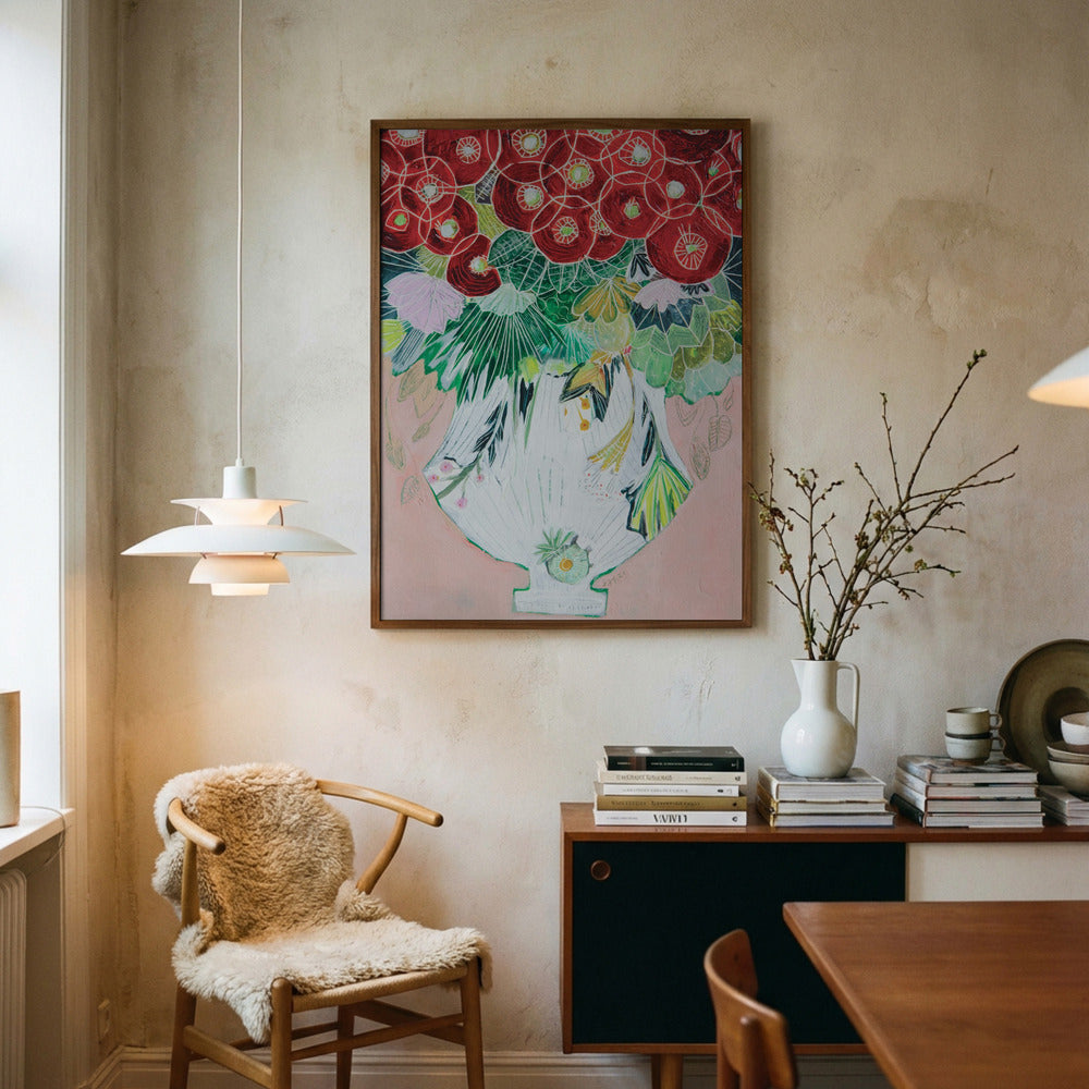 Rød Blomstervase