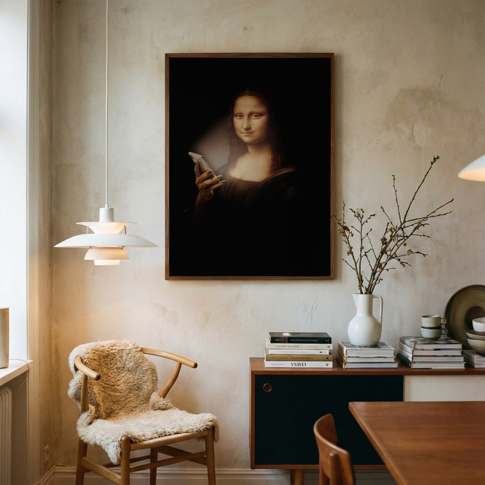 Mona Lisa med mobil