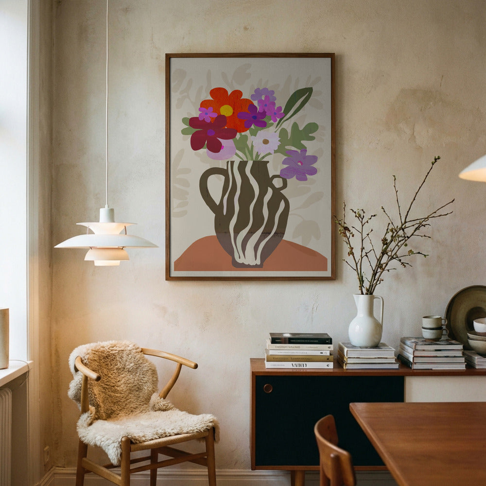 Vase med smukke blomster