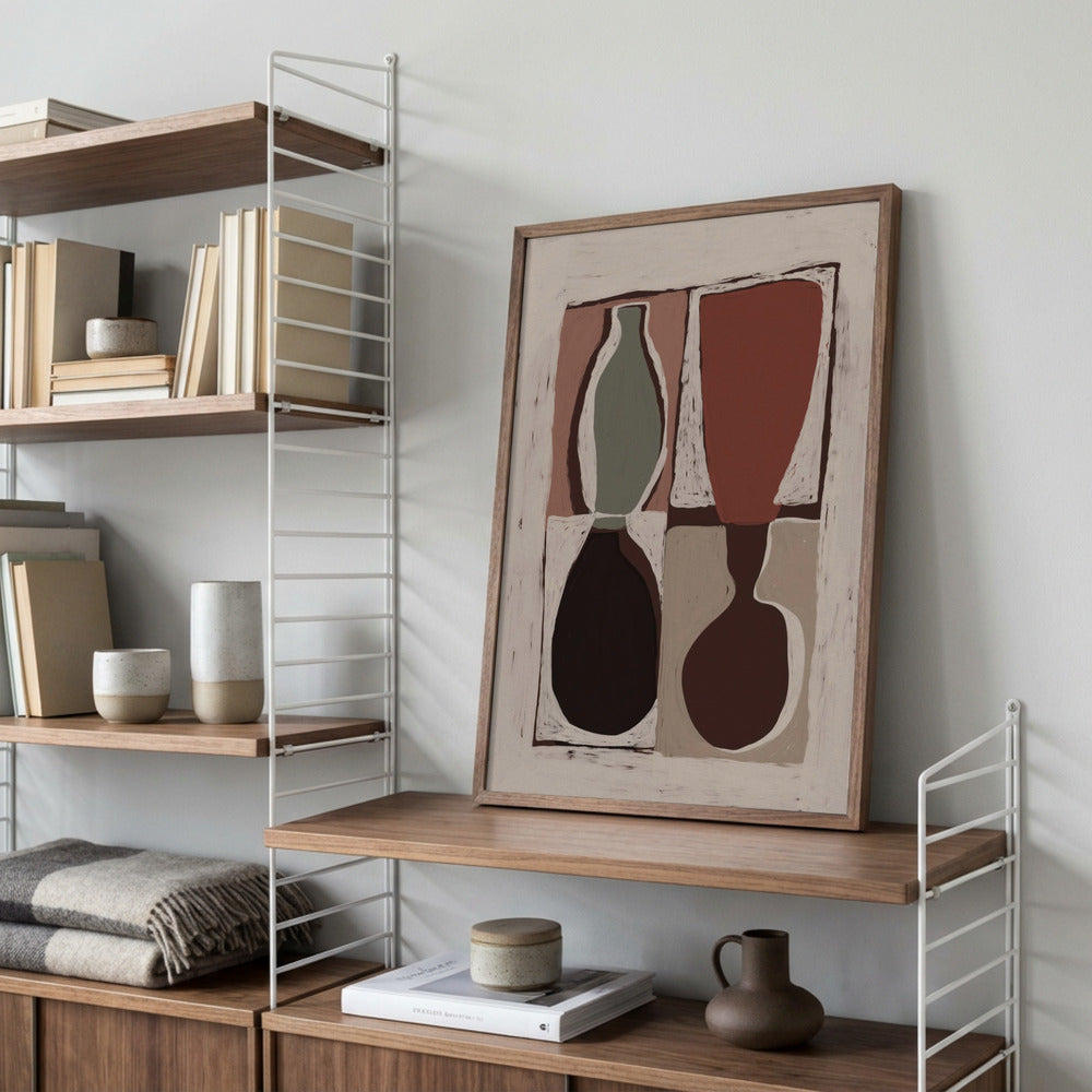 Abstrakte farvede vaser