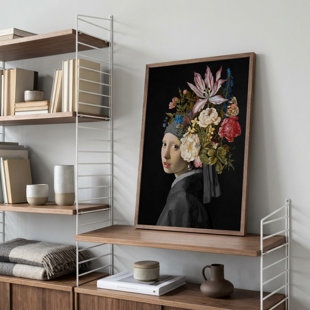 Pige med blomstermotiv