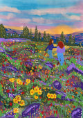 Blomster i solnedgang